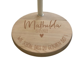 Assiette d'anniversaire en bois | Couronne d'anniversaire personnalisée pour enfants avec bougie | Assiette à bougies comme train d'anniversaire alternatif | Décoration anniversaire