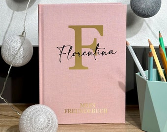 Friends Book Kindergarten - Personnalisé avec nom - Lettre initiale du livre d’amitié - Album de poésie Kita Girls - Unicorn Unicorn Inlet