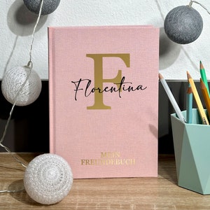 Livro da Amizade para o Jardim de Infância - Personalizado com Nome - Livro da Amizade com Letra Inicial - Álbum de Poesias para Meninas do Jardim de Infância - Unicórnio Unicórnio Inlet