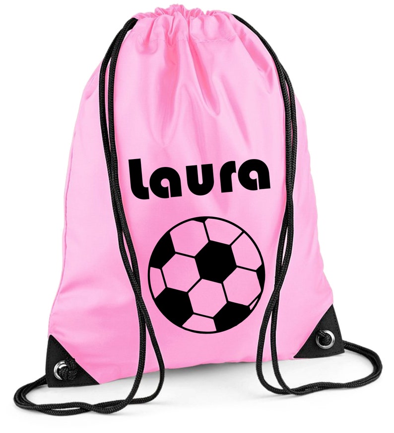 Gymtas met naam Motief voetbal incl. naamopdruk Sporttas schoenentas blauw voor jongens kinderen grijs veel kleuren mogelijk rosa