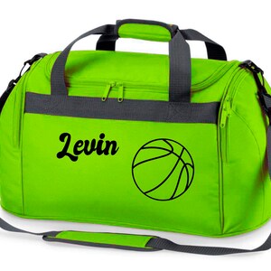 Nom du sac de sport Basket-ball Imprimé Enfants Sac de voyage Filles Garçons Bleu Noir Rose grün