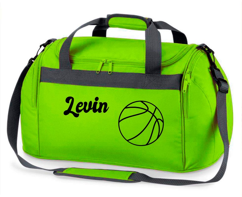 Nom du sac de sport Basket-ball Imprimé Enfants Sac de voyage Filles Garçons Bleu Noir Rose grün