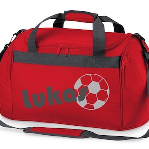 Sac de sport avec nom Football imprimé sac de voyage pour enfants fille garçon bleu noir rose rot