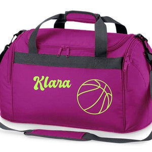 Nom du sac de sport Basket-ball Imprimé Enfants Sac de voyage Filles Garçons Bleu Noir Rose lila