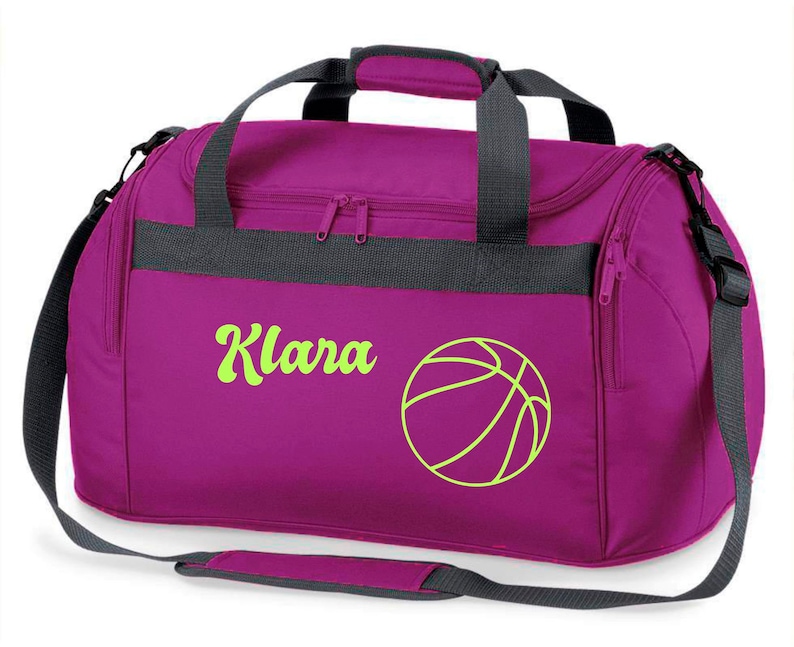 Nom du sac de sport Basket-ball Imprimé Enfants Sac de voyage Filles Garçons Bleu Noir Rose lila