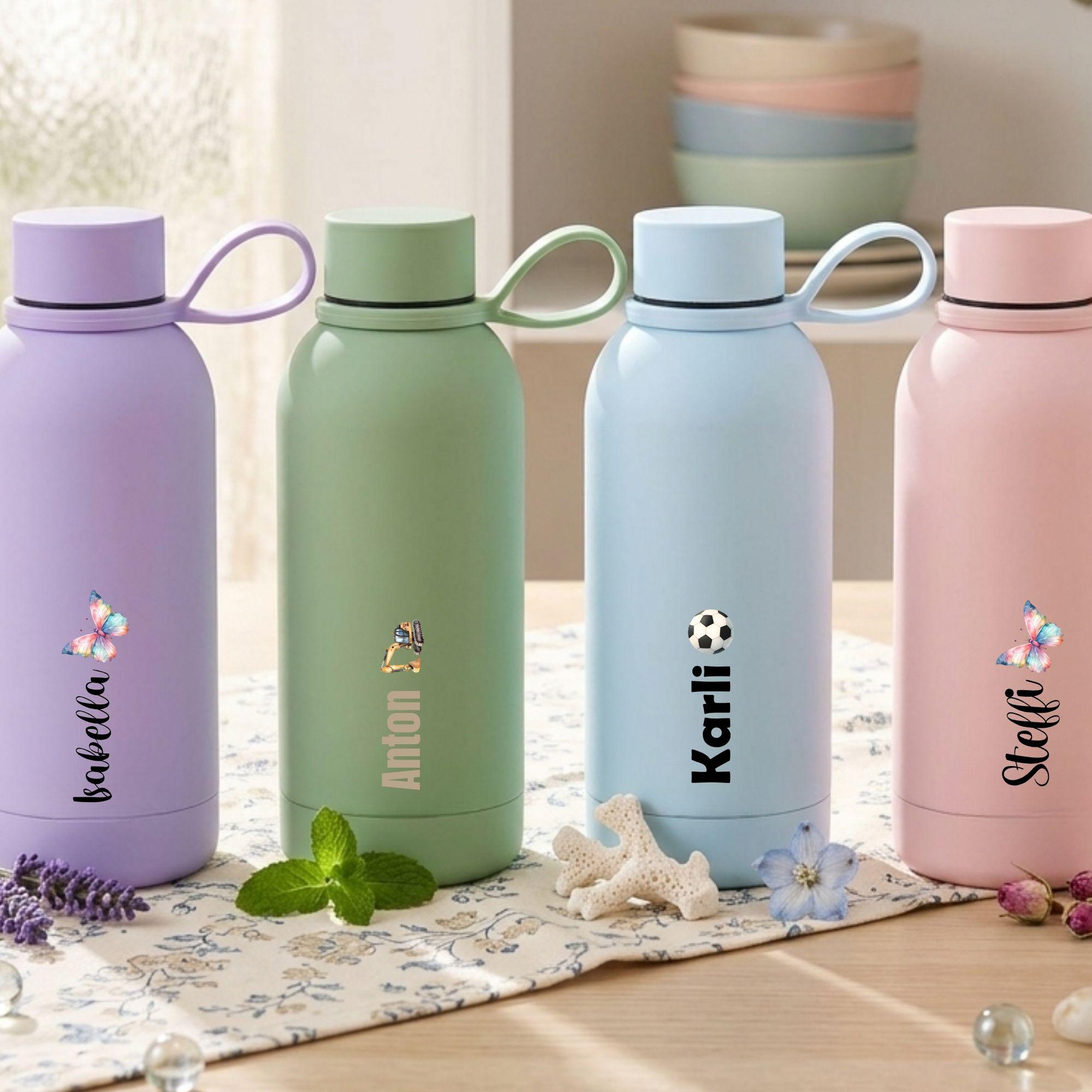 Edelstahl-Trinkflasche Für Kinder 500 Ml – Mit Strohhalm, Doppelwandig, Auslaufsicher, BPA-frei, Thermo-Flasche Für Schule