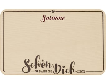 Frühstücksbrettchen mit Namensgravur | personalisiertes Holz-Brettchen | Brotzeitbrett Schneidebrett mit Namen