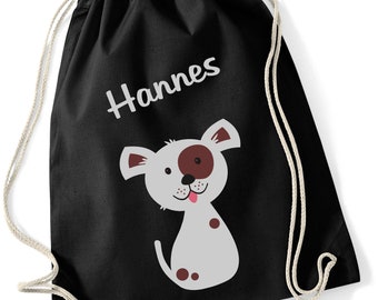 Bolsa de gimnasia con nombre de perro para niños Gymsac Kids & Girls & Girls Perro ? incluyendo la impresión de nombres