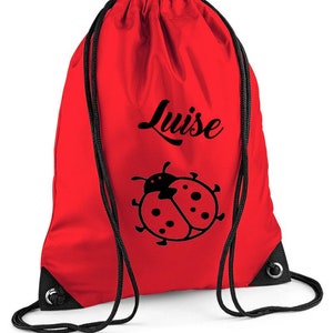 Gym bag with name, ladybug, ACTION image 1