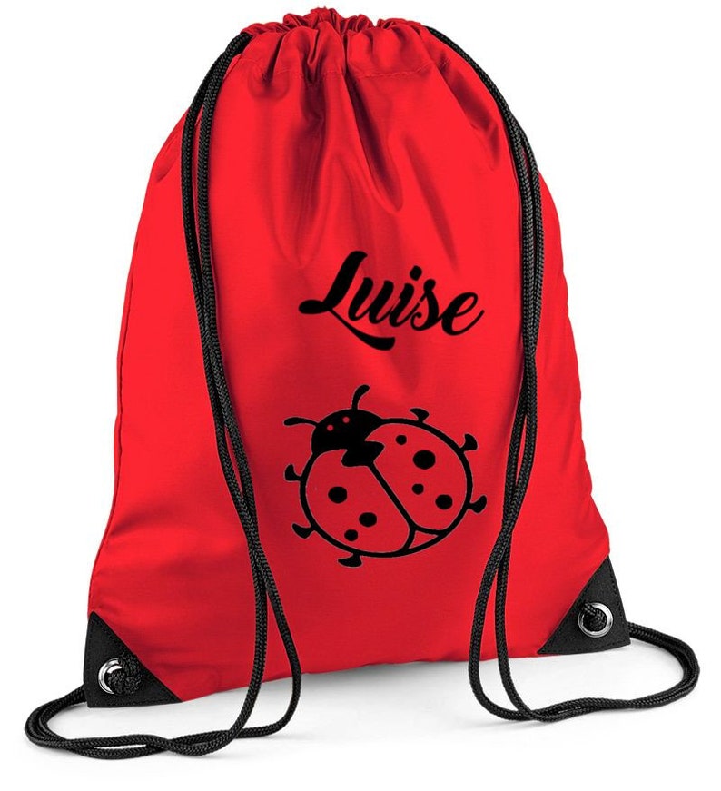 Gym bag with name, ladybug, ACTION image 1