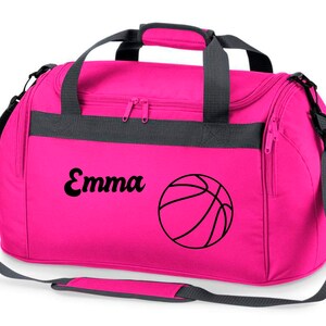 Nom du sac de sport Basket-ball Imprimé Enfants Sac de voyage Filles Garçons Bleu Noir Rose pink