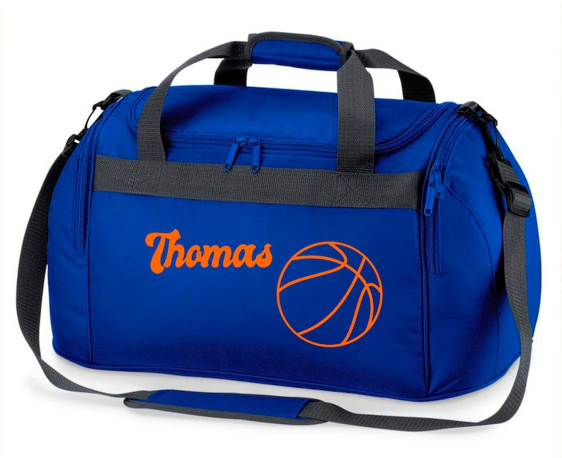 Nom du sac de sport Basket-ball Imprimé Enfants Sac de voyage Filles Garçons Bleu Noir Rose royalblau