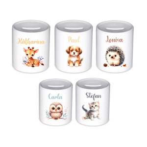 Personalized money box for children – Money box with name – Personalized money box animals – Gift for boys and girls – Gift for baptism, birthday