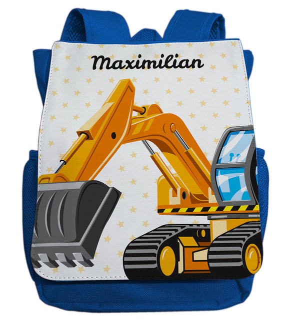 Backpack With Name for Boys Motif Excavator Cool Etsy