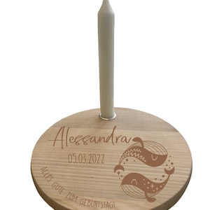 Birthday plate wooden zodiac sign | Personalized birthday wreath children with candle | Candle plate decoration birthday birthday table