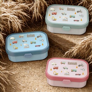 Brotdose personalisiert, Brotzeitdose Mepal Kinder mit vielen Fächern, Lunch Box mit Name BPA-frei auslaufsicher, Bento Box bunt