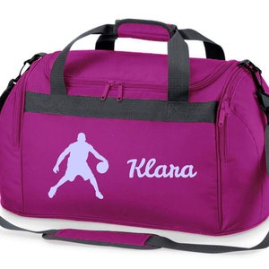 Sac de sport avec nom imprimé pour enfant Personnalisable avec un joueur de basket Sac de voyage sac de voyage pour filles et garçons Des sports image 2