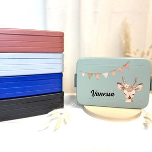 Lunch box Mepal personalized girls, lunch box children many compartments, lunch box Bento with name, Bentobox Take a Break deer Boho animals