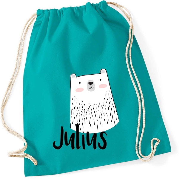 Gymnastics bag called Polar Bear for Kids | Gymsac Kids Boys Girls | Cloth bag for pulling for boys & girls