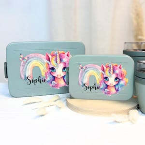Lunch box Mepal personalized, lunch box children with many compartments, lunch box Bento with name, Bentobox Take a Break unicorn rainbow
