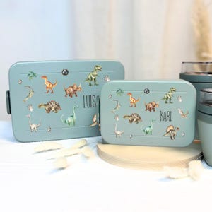 Lunch box Mepal personalized, lunch box children many compartments, lunch box Bento with name, Bentobox Take a Break dinosaur TRex boys