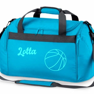 Nom du sac de sport Basket-ball Imprimé Enfants Sac de voyage Filles Garçons Bleu Noir Rose türkis