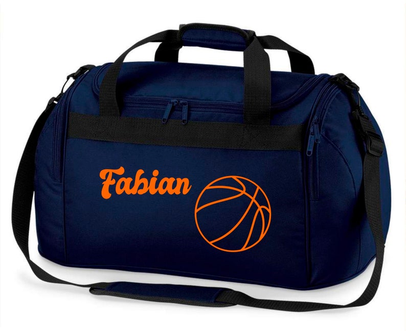 Nom du sac de sport Basket-ball Imprimé Enfants Sac de voyage Filles Garçons Bleu Noir Rose dunkelblau