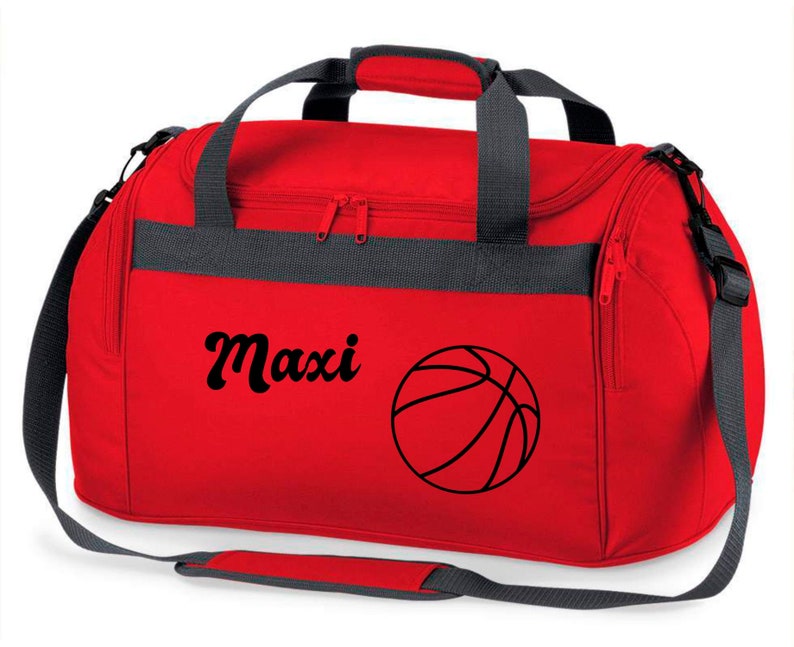 Nom du sac de sport Basket-ball Imprimé Enfants Sac de voyage Filles Garçons Bleu Noir Rose rot