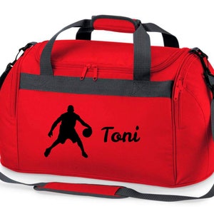 Sac de sport avec nom imprimé pour enfant Personnalisable avec un joueur de basket Sac de voyage sac de voyage pour filles et garçons Des sports image 5