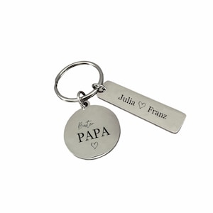 Keychain Best Dad Father's Day | Personalized with name | Pendant key keychain with engraving | Father's Day gift Dad