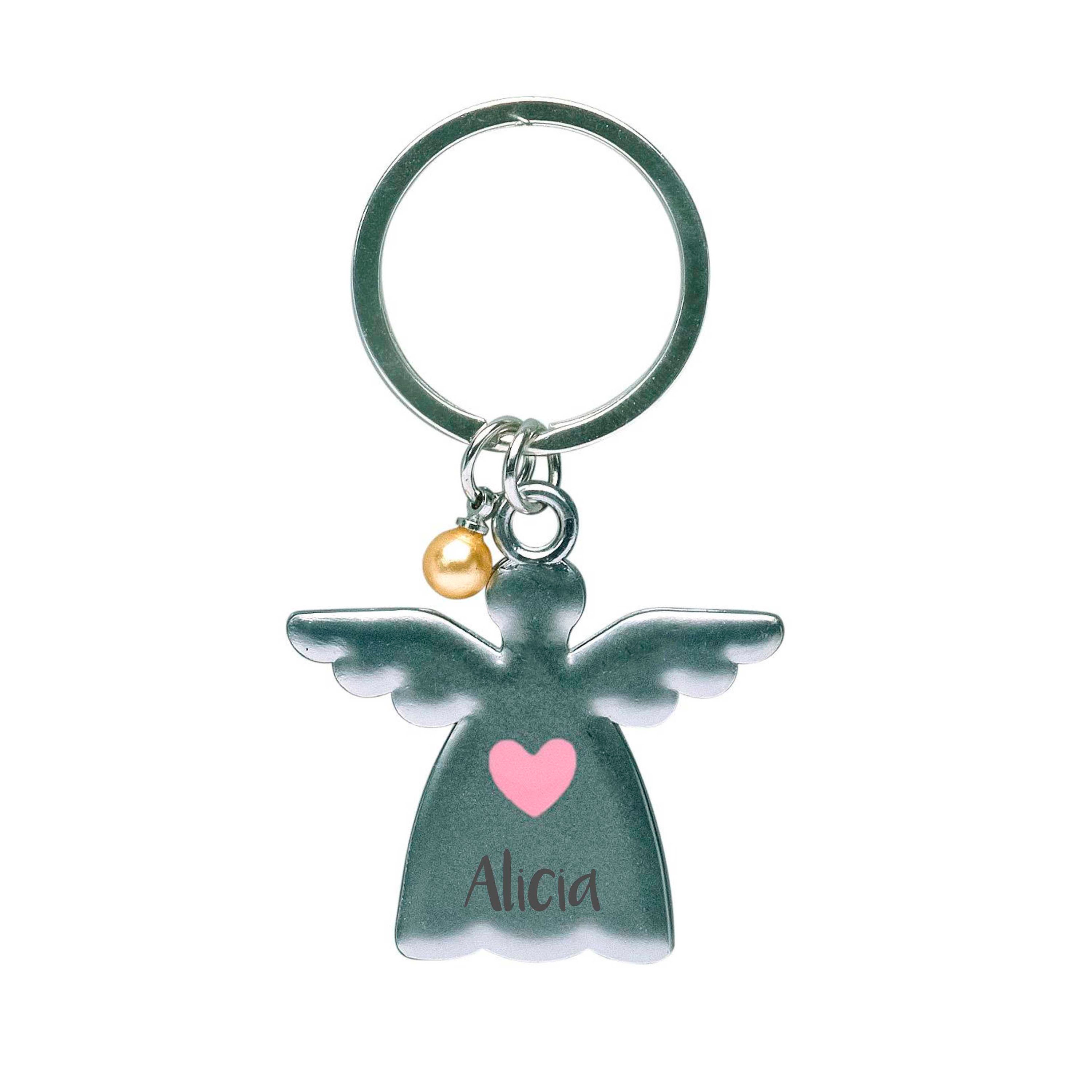Porte-clés ange gardien personnalisé avec nom Motif Ange Coeur Étoile pour  Enfants Porte-bonheur pour garçons et filles y compris la gravure -   France