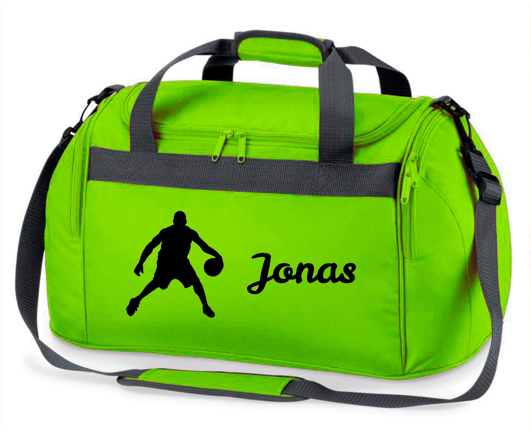 Sports bag with name printed for children | Personalizable with basketball player | Travel bag duffle bag for girls and boys | Sports