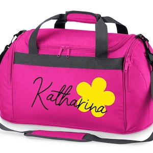 Sports bag with name | including name print | flower | printed for children | travel bag | girl boy pink yellow black
