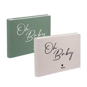 Personalized memory album baby with name | Photo album spiral binding Oh Baby with heart for girls boys | Gift birth baptism