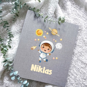 Gepersonaliseerde certificaatmap voor kinderen met naam - certificaatmap astronaut ruimte jongens meisjes - certificaatmap cadeau voor schoolinschrijving schoolkind