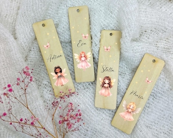 Personalized bookmark fairy colorful, bookmark with name and colorful print, children's book accessory, gift for girls back to school