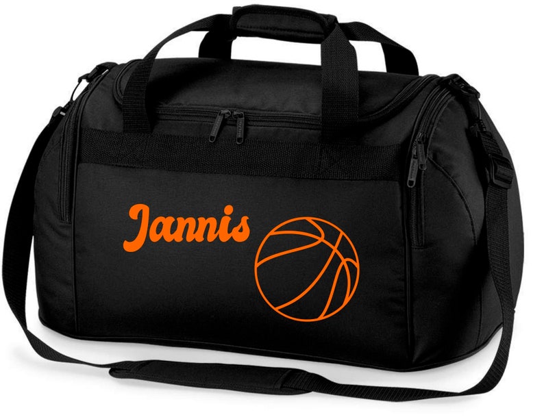 Nom du sac de sport Basket-ball Imprimé Enfants Sac de voyage Filles Garçons Bleu Noir Rose schwarz