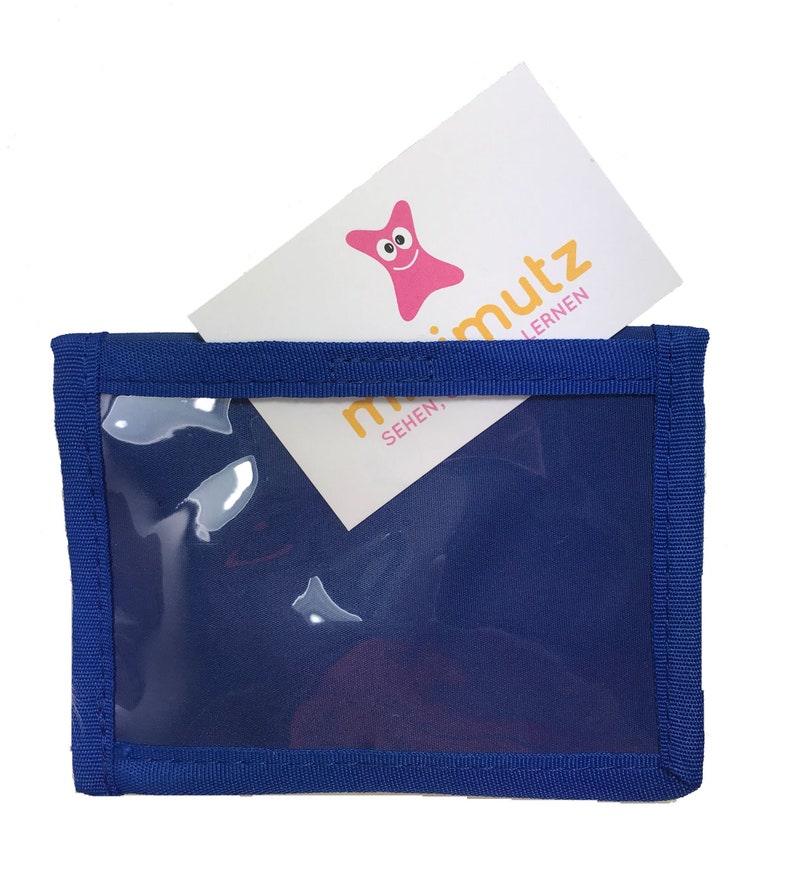 Portefeuille avec nom et insert transparent y compris NOM IMPRIMER Étoiles à motifs Pochette tour de cou avec fenêtre de visualisation pour que les enfants puissent l'accrocher autour du cou image 10