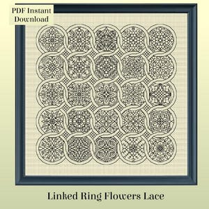Gráfico de encaje de flores de anillos entrelazados