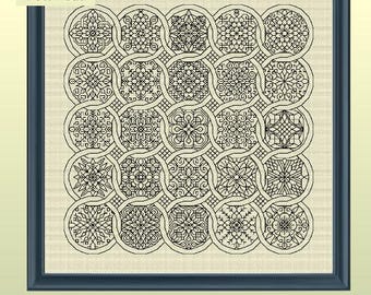 Gráfico de encaje de flores de anillos entrelazados