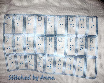 Braille Alphabet Blackwork and Knots Chart