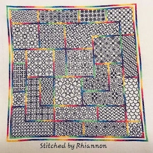 Crazy Squares spetsprovmönster i svartmönster