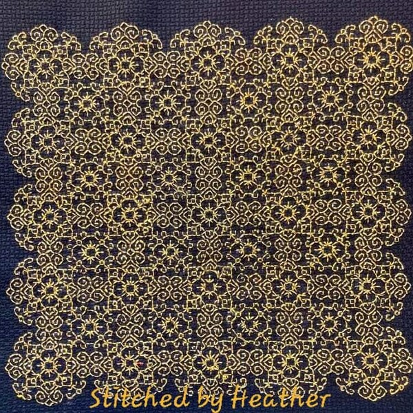 Pretty Little Flower Filigree Lace Panel Blackwork Chart