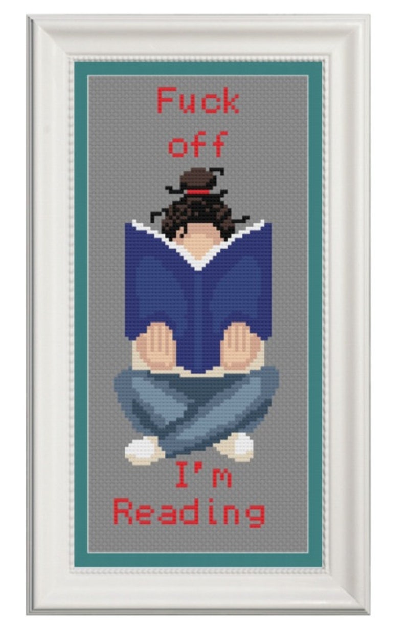 Fck Off I/'m Reading Cross stitch bookmark