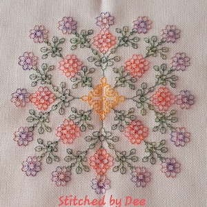 Spring Flowers Mandala Blackwork Chart