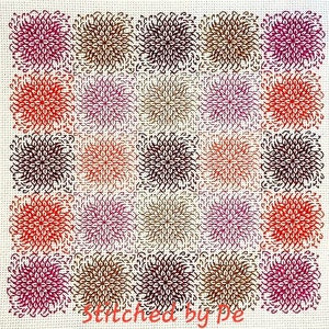Fireflower Lace Panel Blackwork Chart
