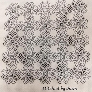 Celtic Flower Grid Blackwork Chart