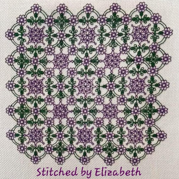 Floral Elegance Blackwork Chart