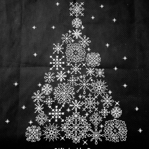 Snowflake Christmas Tree Blackwork Chart