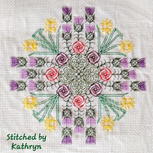 Blackwork-kaart bloemenboeket UK: